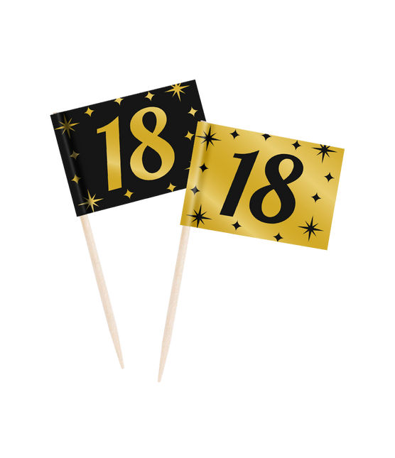 Cocktailstäbchen 18 Jahre 6,5cm 50Stk