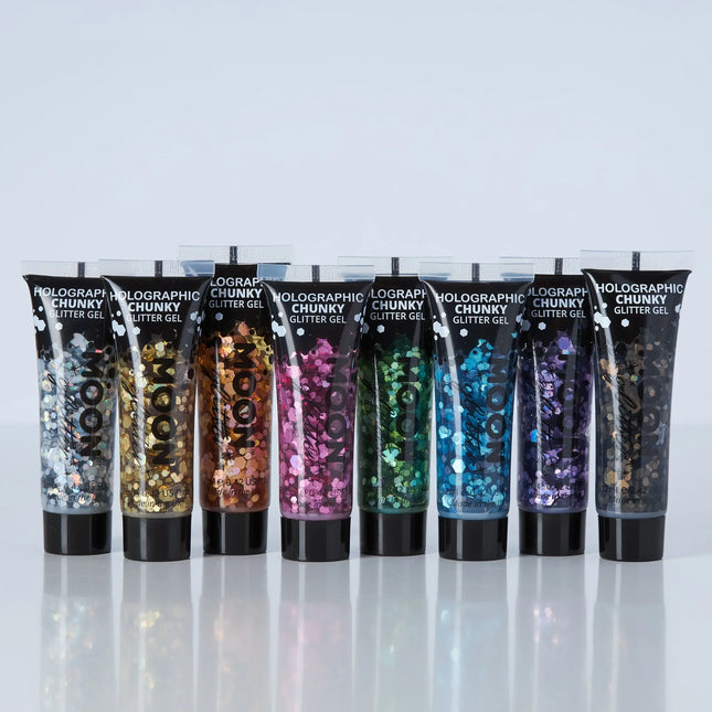 Moon Glitter Holographic Chunky Glitter Gel Silber 12ml