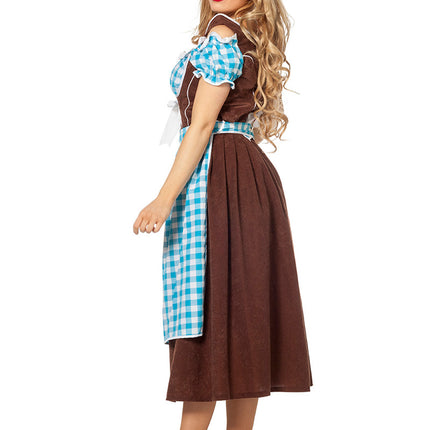 Blaues Dirndlkleid Oktoberfest Damen Lang