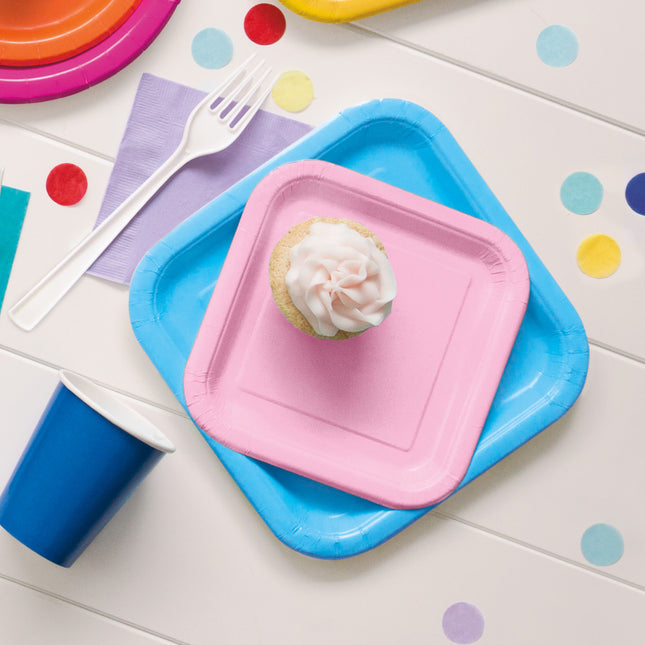 Hellrosa Teller quadratisch 17,5cm 16Stk