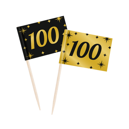 Cocktailstäbchen 100 Jahre 6,5cm 50Stk