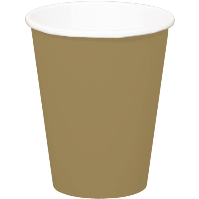 Goldene Becher aus Pappe 350ml 8 Stk