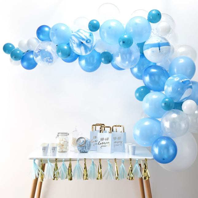 Blauer Ballonbogen DIY Set