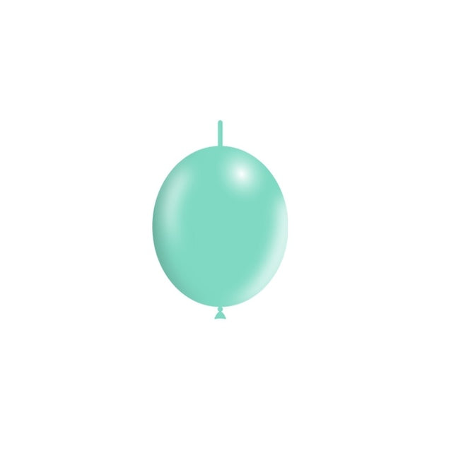 Mintgrüne Ballons mit Knöpfen 15cm 100 Stk