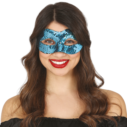 Hellblaue Maske Pailletten