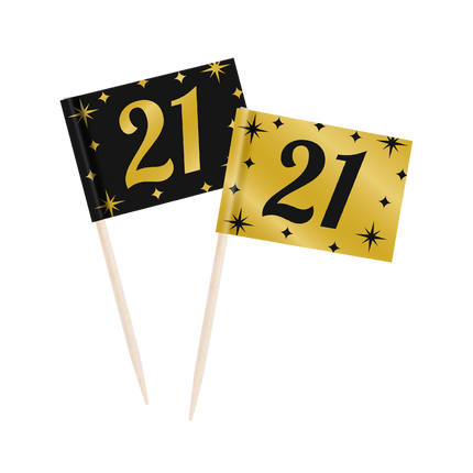 Cocktailstäbchen 21 Jahre 6,5cm 50Stk