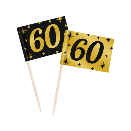 Cocktailstäbchen 60 Jahre 6,5cm 50Stk