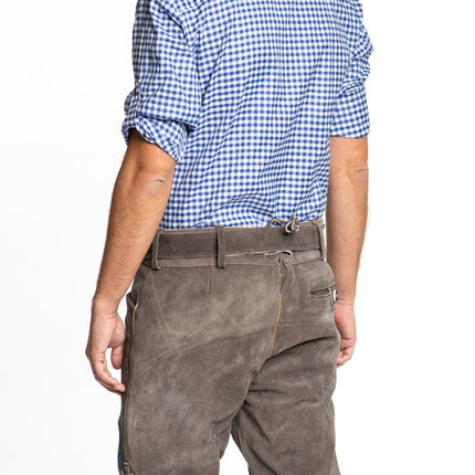 Lederhose Leder Short Shade Blau und Gürtel