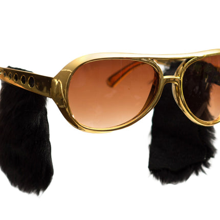 Goldene Elvis-Brille Sideburns