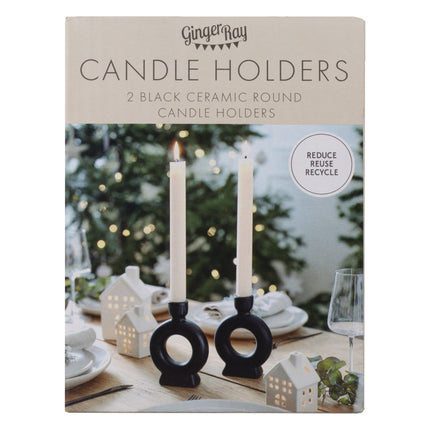 Schwarzer Kerzenhalter 14,7cm 2St