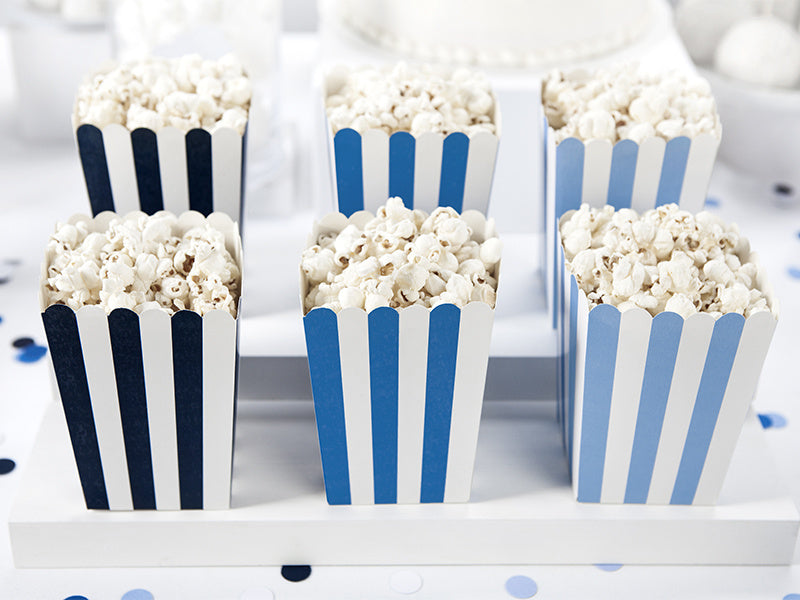 Popcornschalen Blau Mix 12,5cm 6Stk