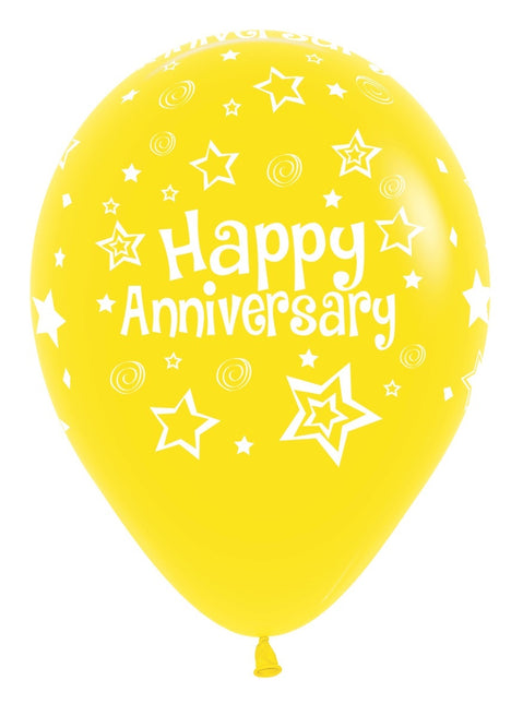 Ballons Happy Anniversary Mix 30cm 25Stk