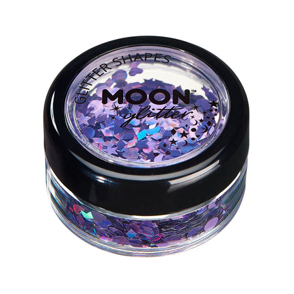 Moon Glitter Holographic Glitter Shapes Violett 3g