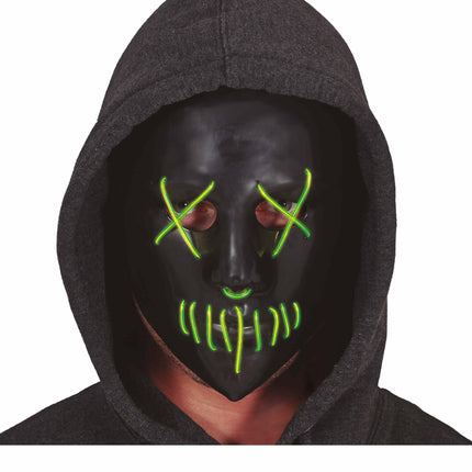 Grüne schwarze Halloween Maske mit Licht