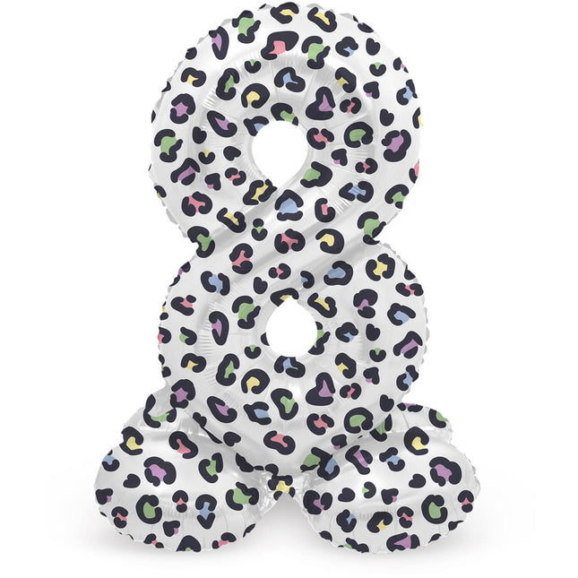 Nummer Ballon 8 Jahre Panther mit Standard leer 41cm
