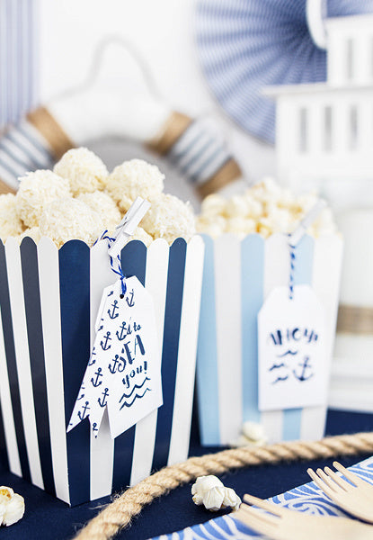 Popcornschalen Blau Mix 12,5cm 6Stk