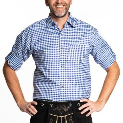 Oktoberfest Bluse Männer Blau