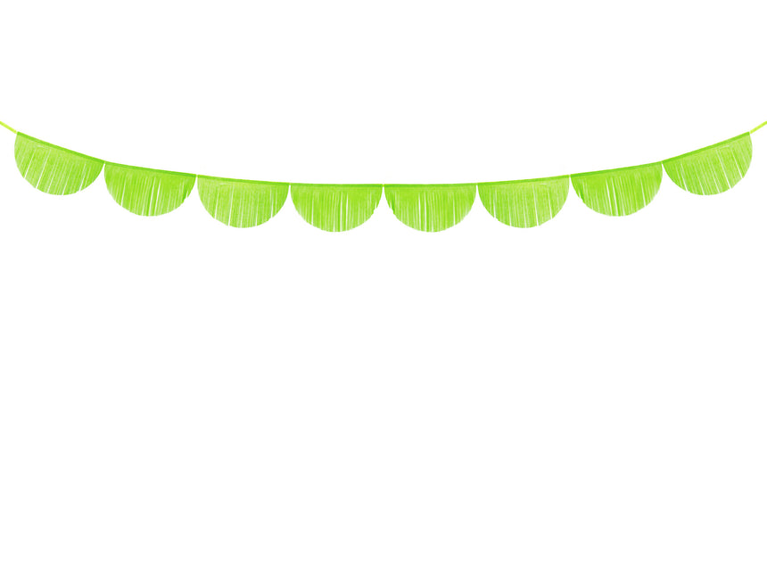 Limettengrüne Girlanden Kreppfransen Rund XL 3m
