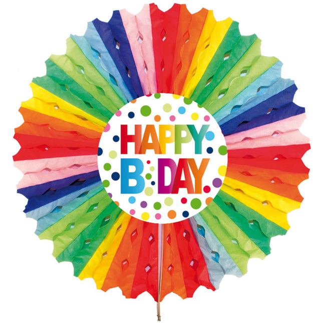 Geburtstagsfächer Happy Birthday Dots 30cm