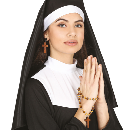 Kreuz-Ohrringe und Rosenkranz-Set 2 Stück