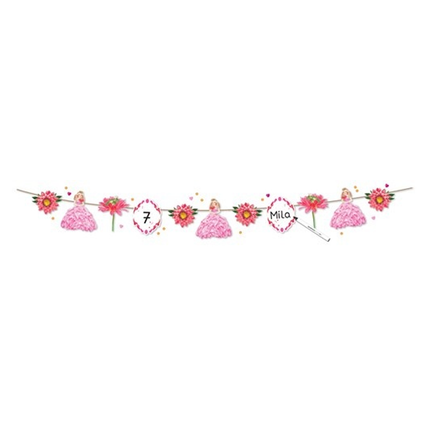 Prinzessin Girlande Grün Rosa 3,6m