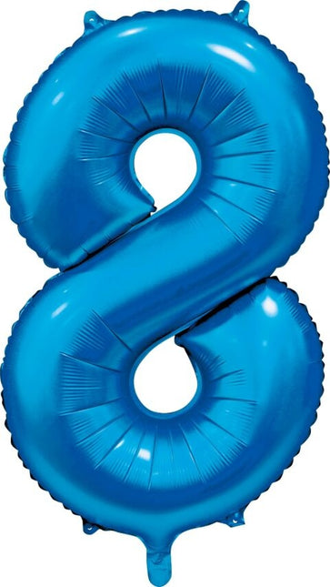 Blauer Figurenballon 8 Jahre Glanz 86cm
