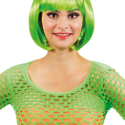 Neongrüne Perücke Bobline