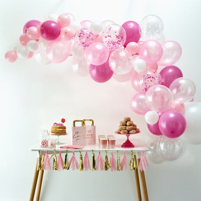 Rosa Ballonbogen DIY Set