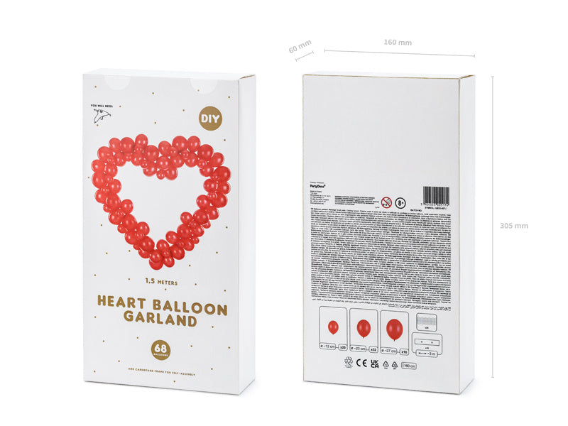 Ballonschleife Herz Rot 5 Stück