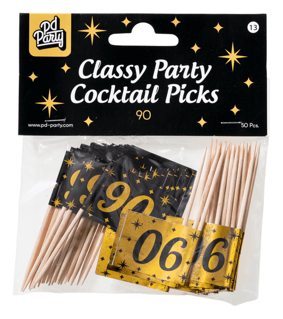 Cocktailstäbchen 90 Jahre 6,5cm 50Stück
