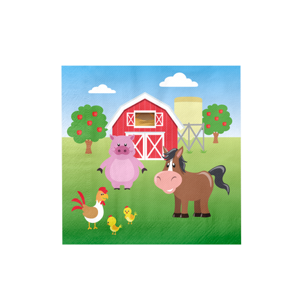 Bauernhof-Servietten 33cm 16Stück