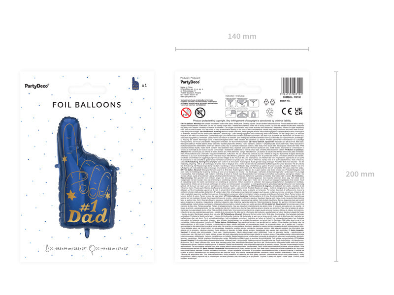 Heliumballon #1 Papa Leer 86,5cm