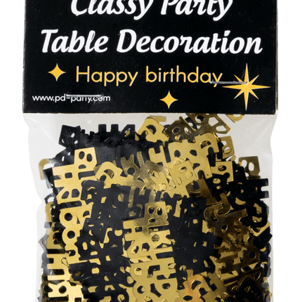 Tischkonfetti Happy Birthday Gold/Schwarz 20gr