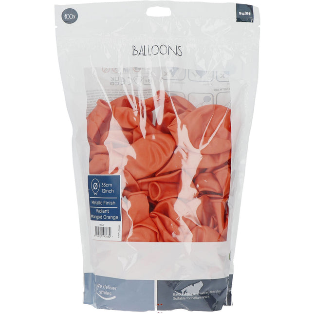 Orange Luftballons Metallic Ringelblume Orange 33cm 100 Stk