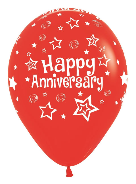 Ballons Happy Anniversary Mix 30cm 25Stk