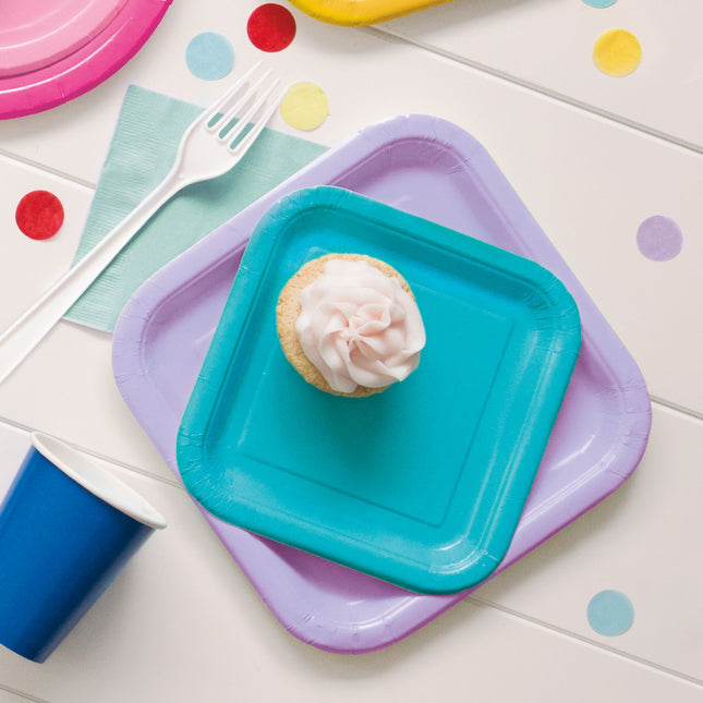 Teller Quadratisch Flieder 23cm 14Stk