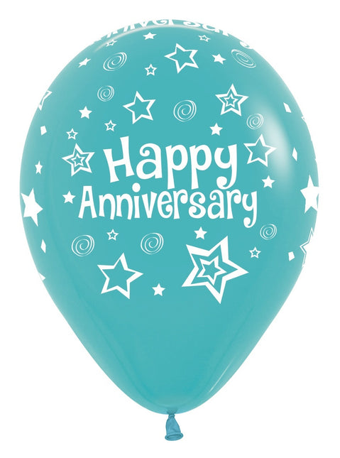 Ballons Happy Anniversary Mix 30cm 25Stk