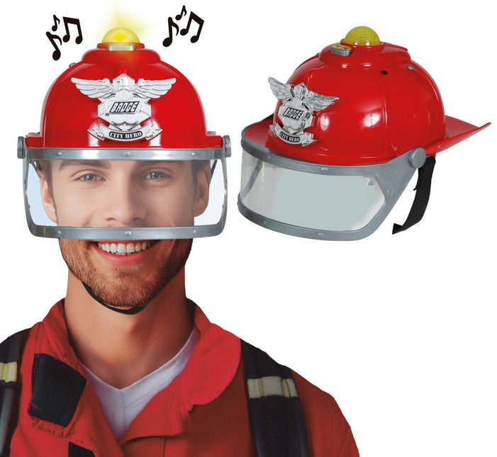 Firefighter helmet with siren and light, adult van Fiestas Guirca koop je bij Partywinkel