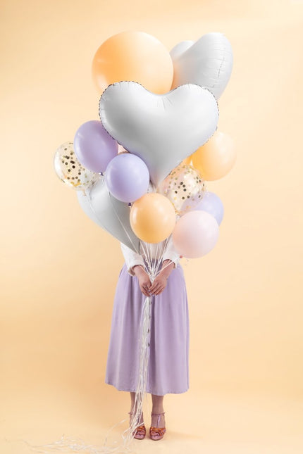 Hart Helium Ballon Wit Leeg 75cm van Partydeco koop je bij Partywinkel
