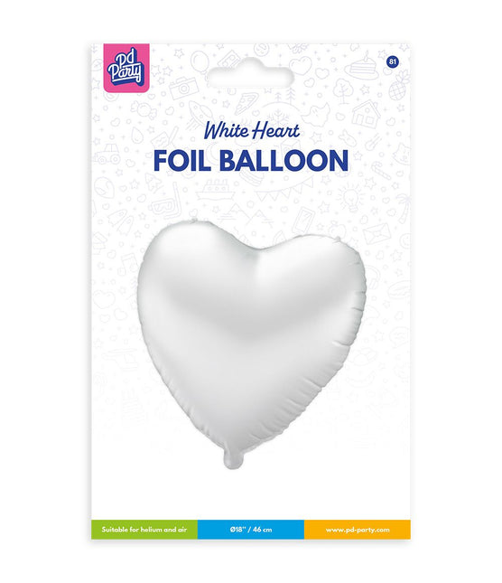 Folie ballon - Hart wit van Paper Dreams koop je bij Partywinkel