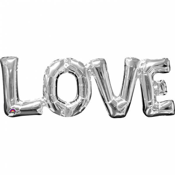 Folie Ballon Love Zilver 63cm van Anagram koop je bij Partywinkel