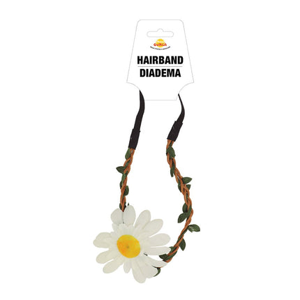 Gevlochten Haarband met Bloem van Fiestas Guirca koop je bij Partywinkel