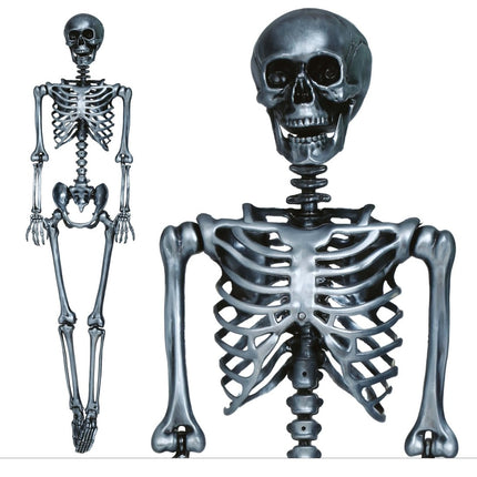 Halloween Hangdecoratie Zilver Skelet 90cm van Fiestas Guirca koop je bij Partywinkel