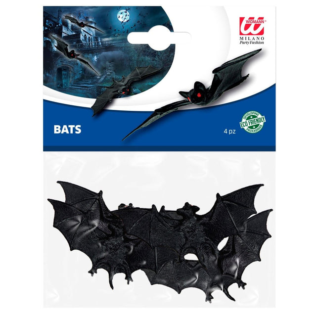 Halloween Nep Vleermuis 11cm 4st van Widmann koop je bij Partywinkel