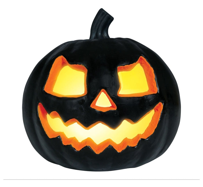Halloween Tafeldecoratie Zwart Pompoen Met Licht 20cm van Fiestas Guirca koop je bij Partywinkel