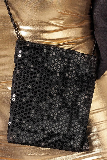 Zwarte Handtas Pailletten van Wilbers & Wilbers koop je bij Partywinkel