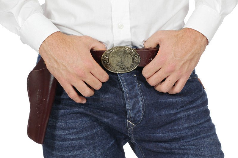 Bruine Holster Enkel Met Kogels 1,35m van Wilbers & Wilbers koop je bij Partywinkel