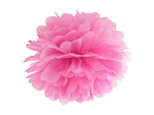 Pompon Roze 25cm van Partydeco koop je bij Partywinkel