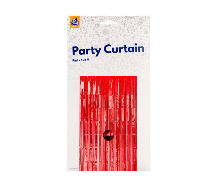 Rood Deurgordijn 2m van Paper Dreams koop je bij Partywinkel