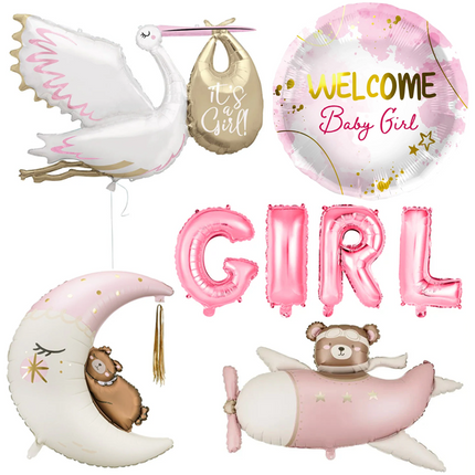 Geboorte Folie Ballonnen Meisje - Partywinkel